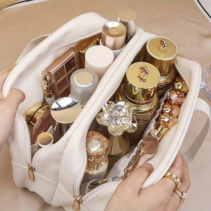 Travel Makeup Bag – PU Leather, Large Capacity, for Travel | Bag Vero – detail view 12