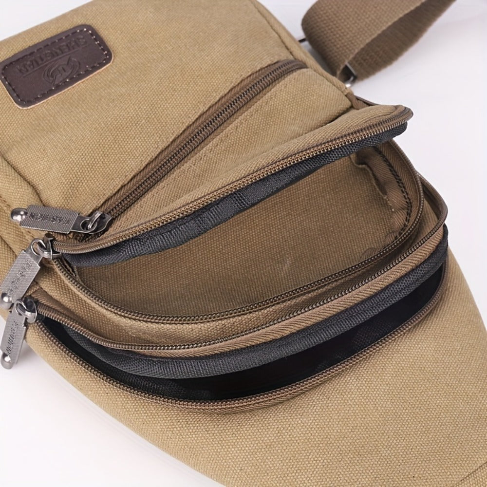 [Large Capacity Lightweight Sling Bag] Multipurpose Travel Sling Bag, Chest Bag, Canvas Crossbody Bag, Large Capacity Lightweight Bag For Men Everyday Use