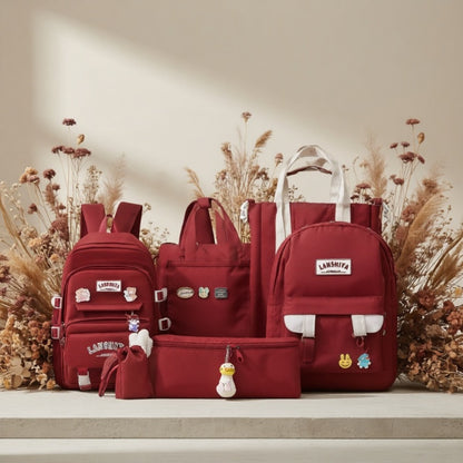 Backpack for Women – 5 Piece, Lightweight, Large Capacity, for School | Bag Vero – detail view 13