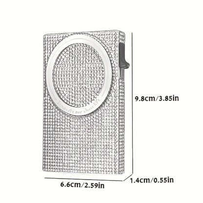 Chic And Sleek, This Diamond-Patterned Magnetic Wallet Is Ideal for Credit Card Users, Featuring RFID Protection for Added Security