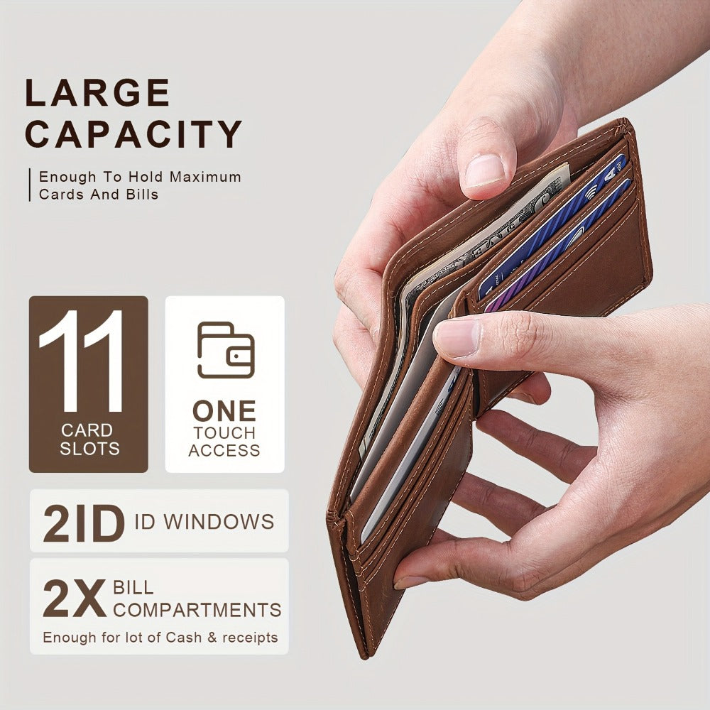 Men's Wallet – RFID Blocking, Crazy Horse Leather Bifold Rfid | Bag Vero – detail view 8