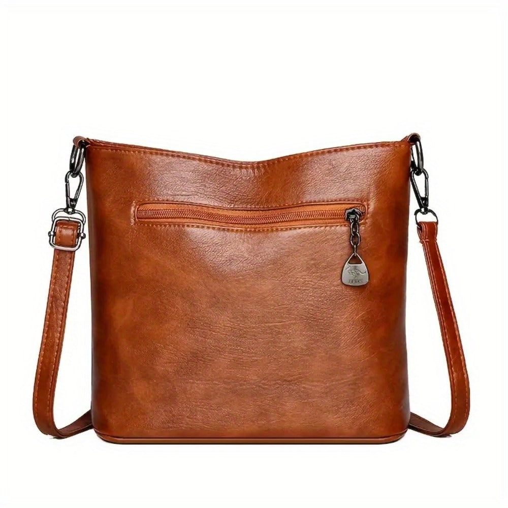 Retro-style Fashionable and Spacious Ladies' Shoulder Bag - A Soft Shoulder Bag with an Adjustable Strap, Zipper Closure and Multiple Pockets - Lightweight and Stylish Design, a Perfect Travel Bag for Daily Leisure, Commuting and Shopping, a Retro-st