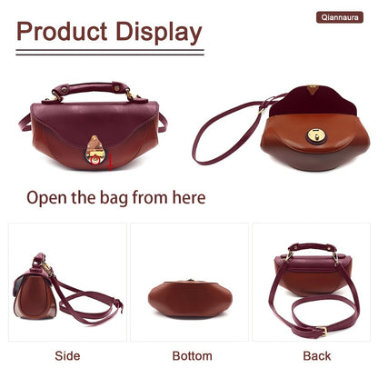 a Stylish Handheld Crossbody Bag Featuring a Boat Bow Design in Dark Brown, Offering Ample Storage with a Zipper Closure. It'S Lightweight And Durable, Perfect for Commuting, Work, Casual Outings, Shopping, Parties, Or As a Gift