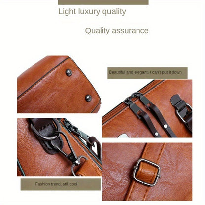 4pcs Vintage Handbag, Adjustable Strap, Casual Handbag
