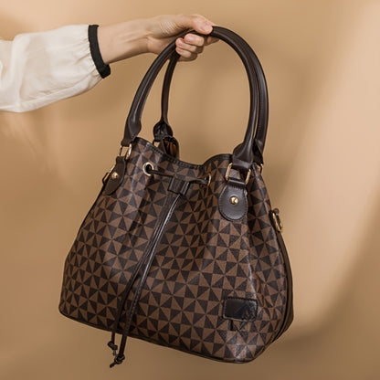 Korean New Fashion Handbags, Versatile Shoulder Bucket Bags, Retro Casual Commuter Tote Bags