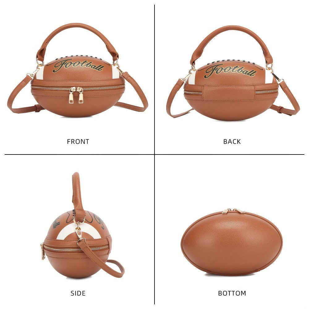Fashion American Football Style Crossbody Bag for Women Shoulder Bags Rugby Style Purses Designer Ball Novelty Handbags