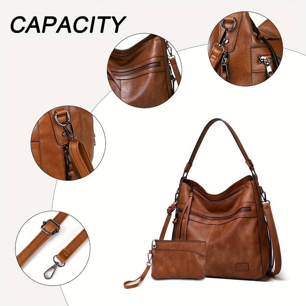 Trendy Double Zipper Tote Bag for Women, Suitable for Casual Use, Can Be Worn As a Shoulder Or Crossbody Bag, Popular in Europe And The United States