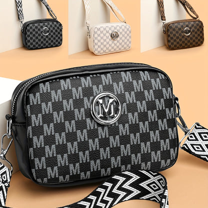 Elegant Ladies' Shoulder Bag with "M" Emblem | Adjustable Strap, Zipper Closure, Multi-Color Options, Ideal for Daily Use and Shopping