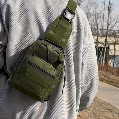 Men's Chest Bag, Durable Oxford Cloth, for Camping, Outdoor Travel, and Cycling, Crossbody Bag with Phone Pocket, Outdoor Leisure Single-Pack Backpack