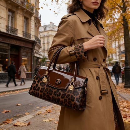 Shoulder Bag for Women – Adjustable Strap, Leopard Print Magnetic Snap Adjustable | Bag Vero – detail view 22