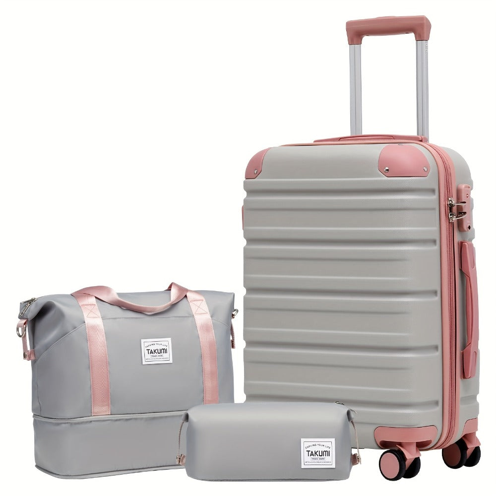 TAKUMI Luggage Set With Duffel Bag - ABS Hardshell Suitcase Set With Double Spinner Wheels, TSA Lock, Lightweight Carry On Suitcase - For Business & Leisure Travel - Ideal Gift for Frequent Travelers