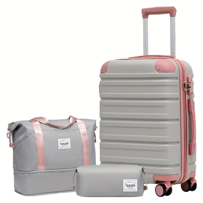 TAKUMI Luggage Set With Duffel Bag - ABS Hardshell Suitcase Set With Double Spinner Wheels, TSA Lock, Lightweight Carry On Suitcase - For Business & Leisure Travel - Ideal Gift for Frequent Travelers