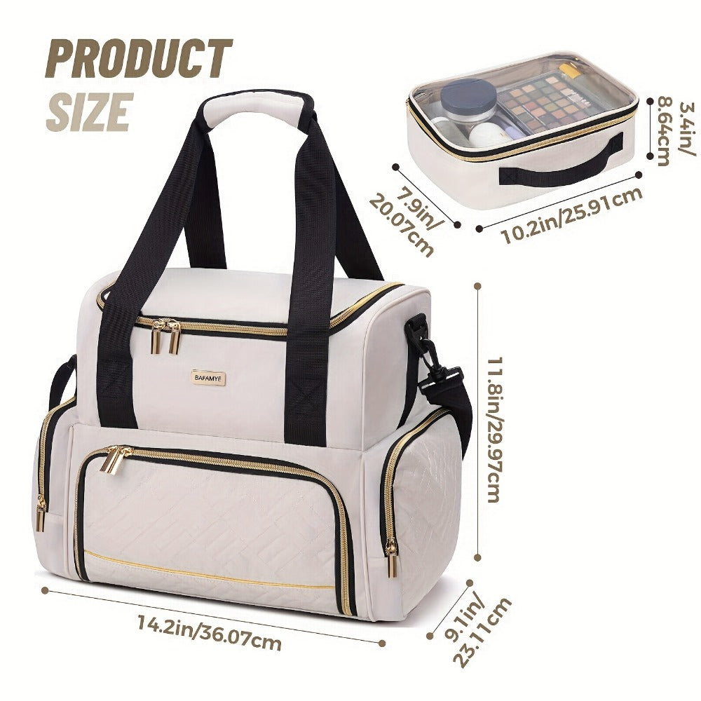 Travel Makeup Bag – for Travel, Large Double Layer Makeup Organizer | Bag Vero – detail view 11