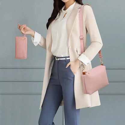 4 in 1 Women Handbag Set Soft PU Leather Top Handle Bag, Tote Bag, Shoulder Bags Crossbody Bag Wallet Purse Set
