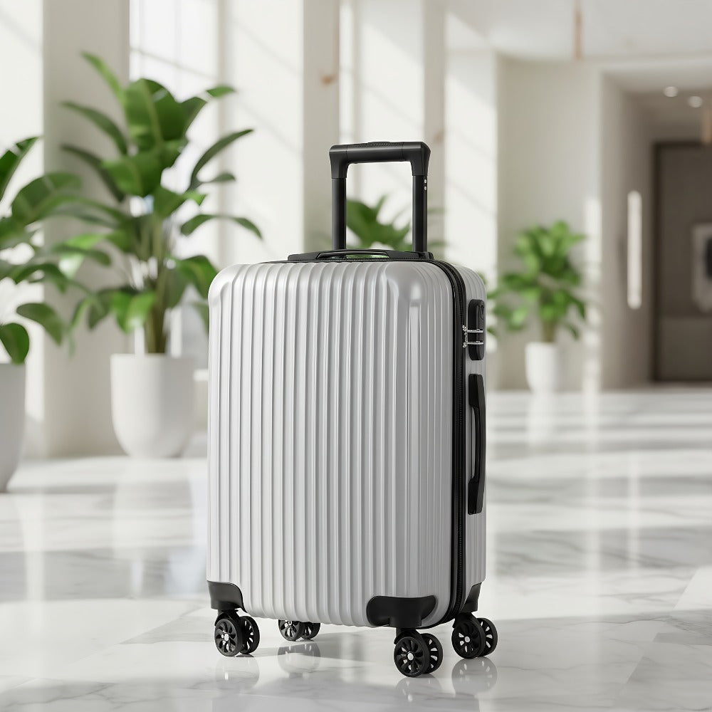 Luggage Trolley Case, 20-inch Boarding Case, ABS Lightweight Hard Shell, TSA Lock, 360-degree Smooth Swivel Wheels, Telescopic Handle, Zipper Opening And Closing, Suitable for Various Travel Occasions, Black, White, Silvery, Rose Golden