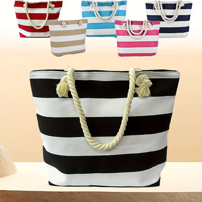 Two-Color Patchwork Canvas Bag Student Shoulder Fashion Tote Canvas Bag Shopping Bag