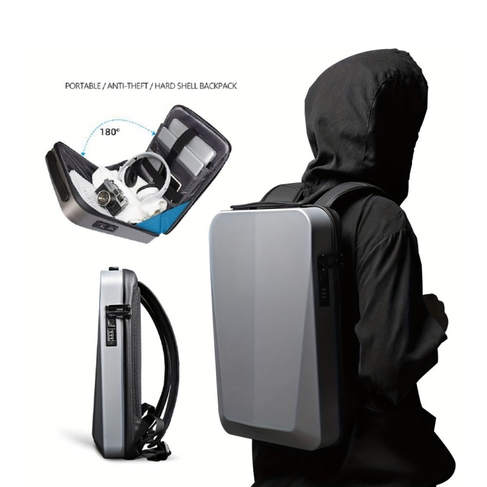 Resilvery New Ultra-Thin Men'S Business Backpack Hard Shell Backpack Laptop E-Sports Business Anti-Theft Computer Bag Hardcore Backpack