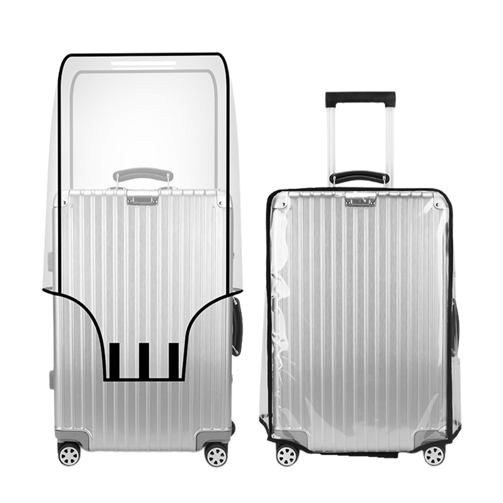 3pcs Clear PVC Luggage Covers - Waterproof, Reusable Suitcase Protectors with Wheels, Fits 20', 24', 28' Luggage, Durable & Easy to Clean, Transparent Travel Accessories for Scratch & Dust Protection