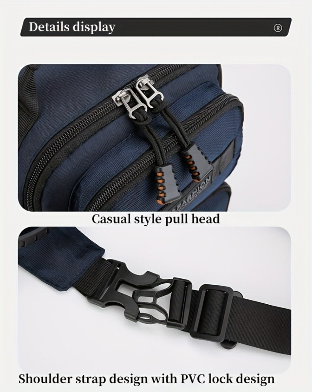 Men's Retro Belt Bag with Multi-Pocket & Anime Striped Strap - Durable Waist Pack Suitable for Commuting, Cycling, Outdoor - Wear-Resistant Hands-Free Waist Bag ()