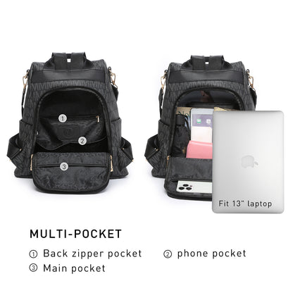 MKP COLLECTION 2pcs Set Women's Fashion Anti-Theft Rucksack & Shoulder Bag Multifunctional Travel Purse
