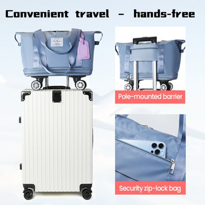 Versatile 3-in-1 Travel Duffel with 360° Spinner Wheels - Detachable & Expandable Nylon Bag for Business, Weekend Trips & Relocation, Easy to Fold and Store