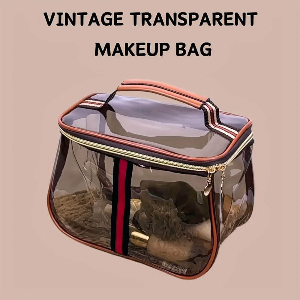 New Apple Bag Cosmetic Bag, Women's Large-capacity Transparent Toilet Bag, Transparent Travel Bag with Zipper.
