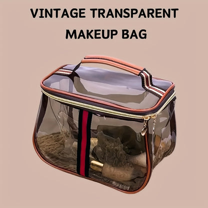 New Apple Bag Cosmetic Bag, Women's Large-capacity Transparent Toilet Bag, Transparent Travel Bag with Zipper.