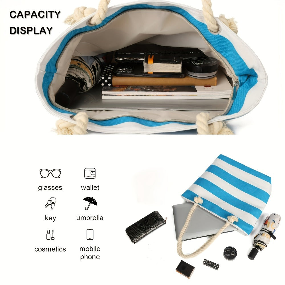 Two-Color Patchwork Canvas Bag Student Shoulder Fashion Tote Canvas Bag Shopping Bag