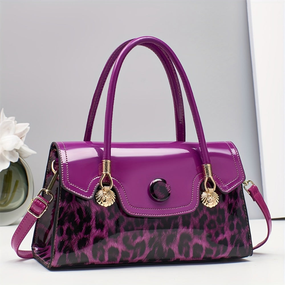 Shoulder Bag for Women – Adjustable Strap, Leopard Print Magnetic Snap Adjustable | Bag Vero – detail view 9