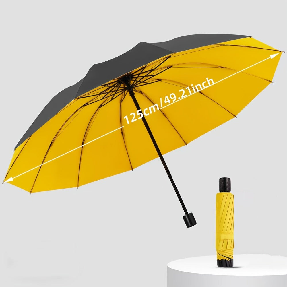 12 Bone Windproof And Folding Umbrella for Both Men And Women, Rain Gift Umbrella, Elegant Design, Comfortable Grip, Spring And Summer Selection, Beach, Vacation, Sun Umbrella, Suitable for Daily Commuting And Outdoor Activities