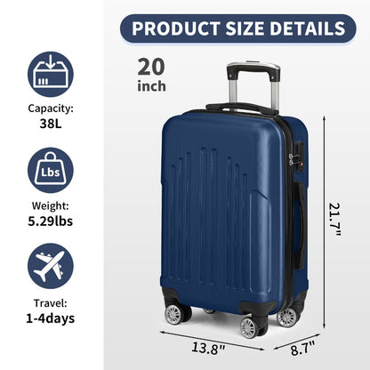 20/24/28 Inch Carry On Luggage, Airline Approved Hard Shell Carry On Suitcase with Wheels, TSA Approved Lock, Lightweight Hard Case Travel Luggage