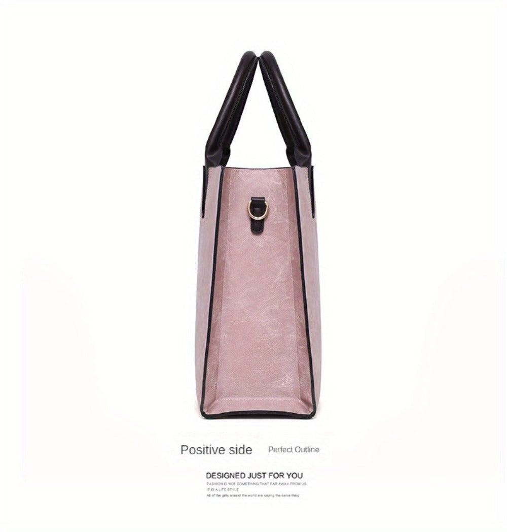 Set of 3 Vintage-Inspired Women'S Bags - Includes a Tote with Chain, a Crossbody Bag, And a Coin Purse