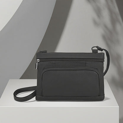 Genuine Leather Horizontal Crossbody Bag Multifunctional Coin And Mobile Phone Storage Bag