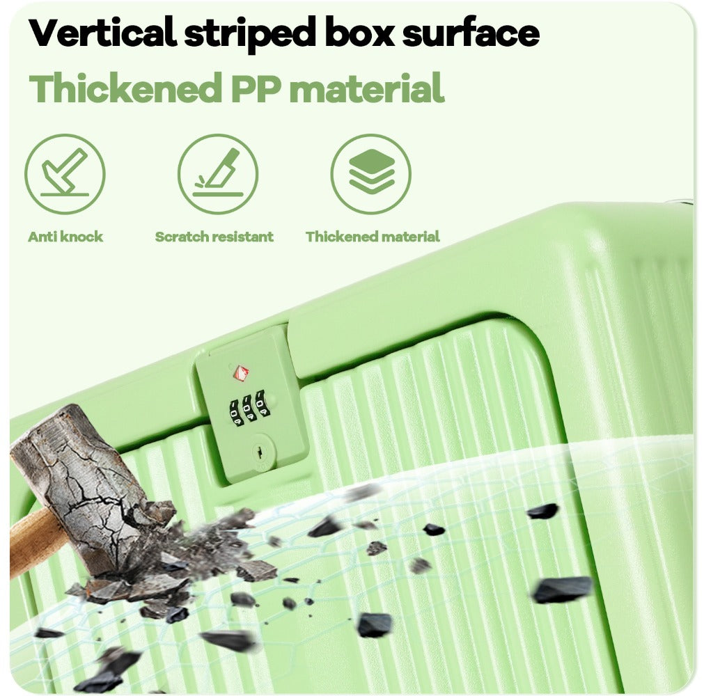YOUGGELI 1pc 20 Inches Business Luggage Front Opening Computer Compartment Trolley Case, Unique Design Shock Absorption Brake Wheel, Travel Password Boarding Case, With Spinner Wheel