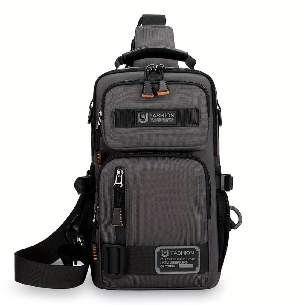 Men's Retro Belt Bag with Multi-Pocket & Anime Striped Strap - Durable Waist Pack Suitable for Commuting, Cycling, Outdoor - Wear-Resistant Hands-Free Waist Bag ()