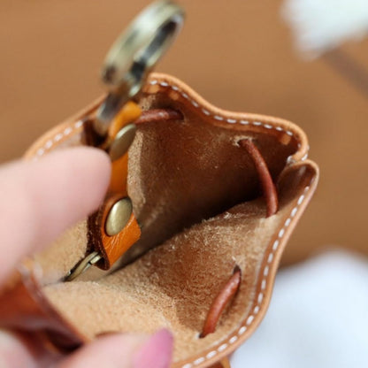 1pc Genuine Leather Coin Bag | Drawstring Closure, Mixed Color, Punk Style, Ideal for Valentine'S Day Gift, Suitable for Men And Women
