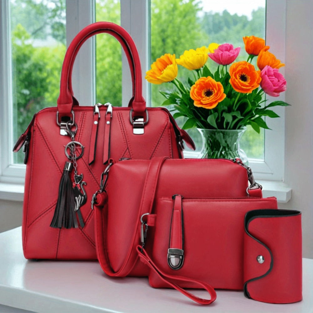 Crossbody Bag for Women – 4-Piece, PU Leather, Large Capacity, Lightweight | Bag Vero – front view