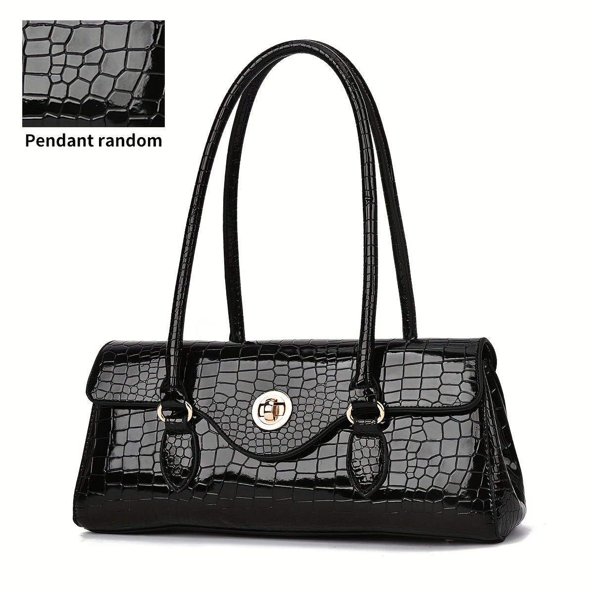 Crossbody Bag for Women – Crocodile Embossed High Gloss Textured | Bag Vero – front view