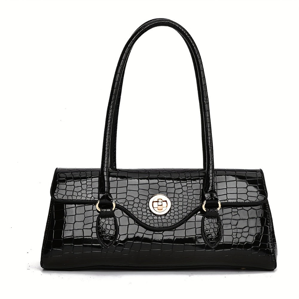 Crossbody Bag for Women – Crocodile Embossed High Gloss Textured | Bag Vero – front view