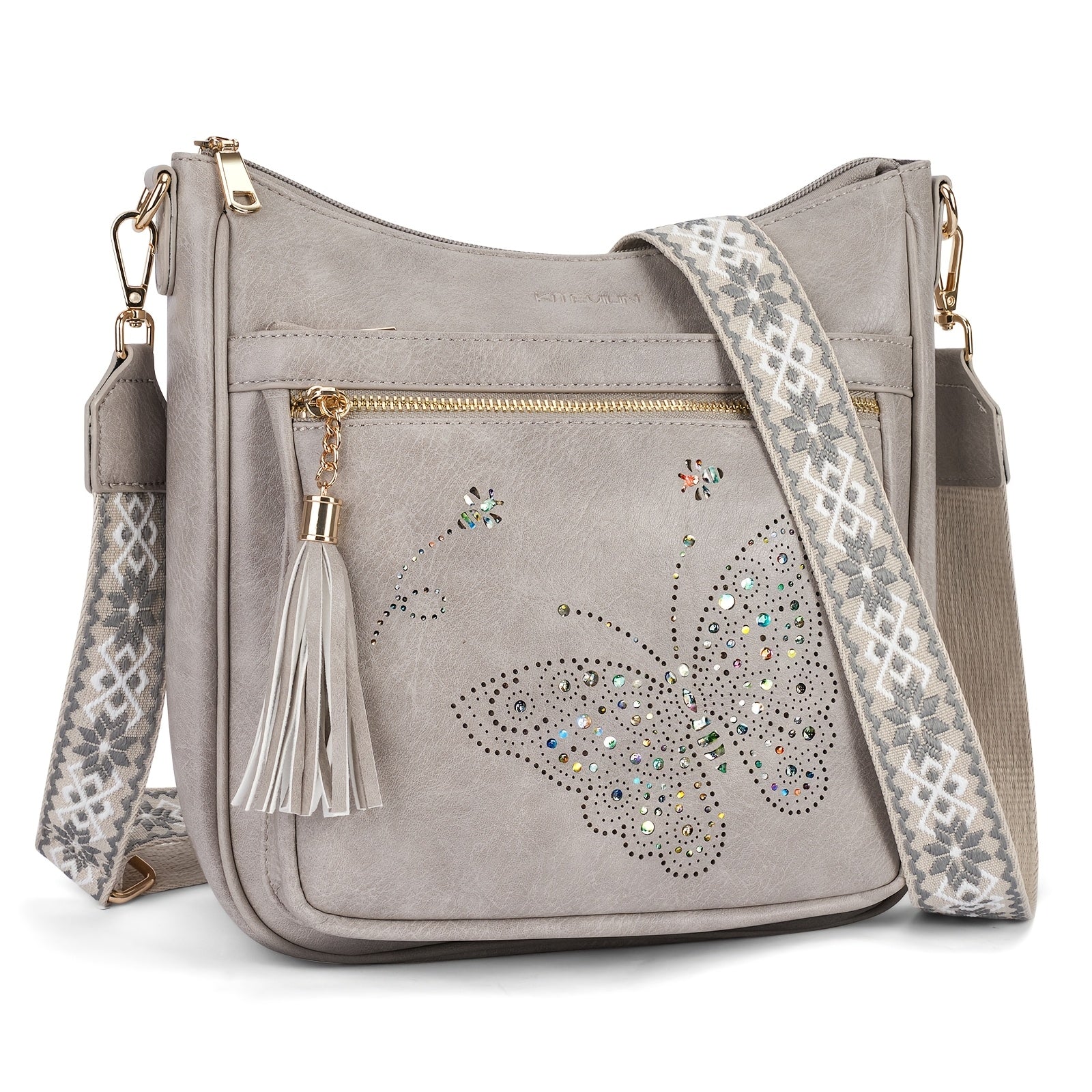 Crossbody Bag for Women – for Travel & Everyday Use, Vintage Pattern Adjustable Strap | Bag Vero – front view