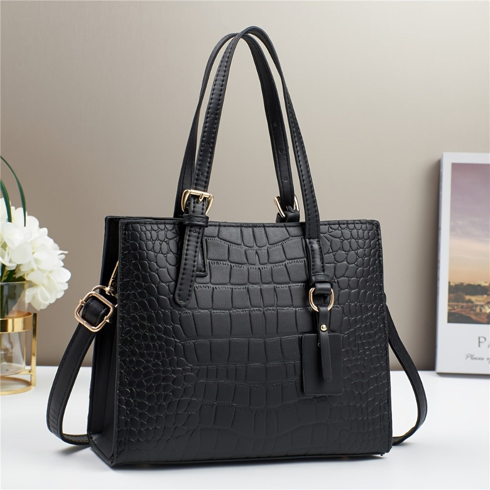 Crossbody Bag for Women – for Work & Everyday Use, Crocodile Print Casual Fashion Mom | Bag Vero – front view