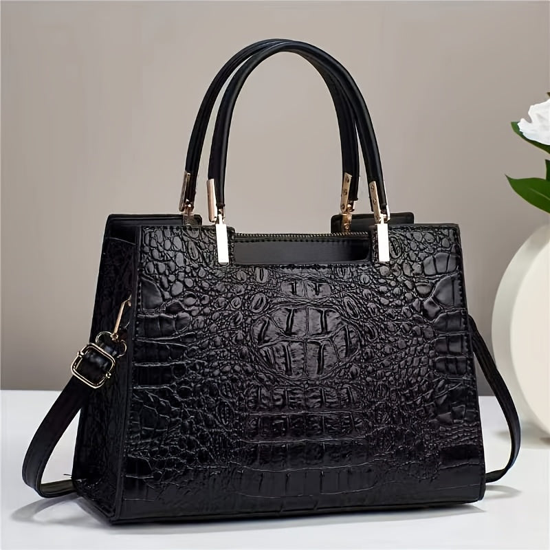 Crossbody Bag for Women – for Work, Crocodile Pattern Gradient Color Multifunctional | Bag Vero – front view