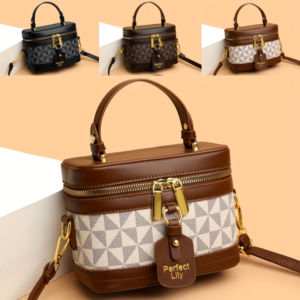 Crossbody Bag for Women – Mini, Vanity Structured Box Geometric Monogram | Bag Vero – front view