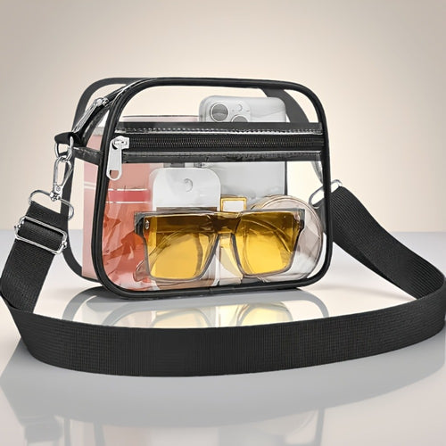 Crossbody Bag – PVC, Clear, Transparent, Adjustable Strap | Bag Vero – front view