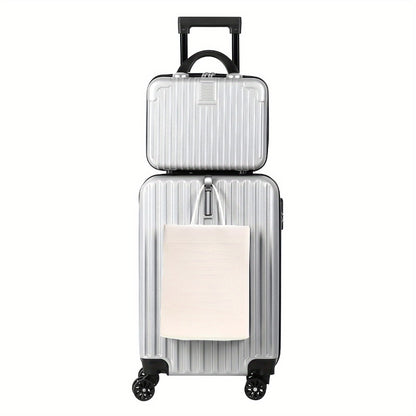 2pcs Hardside Luggage Set 20In Carry-On And 14In Bag, Spinner Wheels, TSA Approved Lock, Hooks, for Short Trips And Business Travel