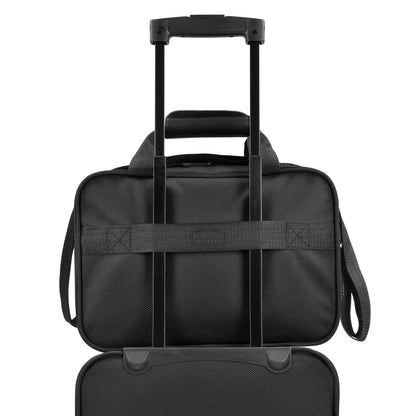U.S Traveler Rio 2-Pcs Polyester Carry-onSuitcase w/ Tote | Soft Shell Lightweight, Softside Expandable & 360° Dual Spinner Wheels | Airline Approved 21" + 10" | Matching Color, Black, Blue, Green, Teal, Purple, Red, Yellow, Pink, Camo, Gray - Travel Lugg
