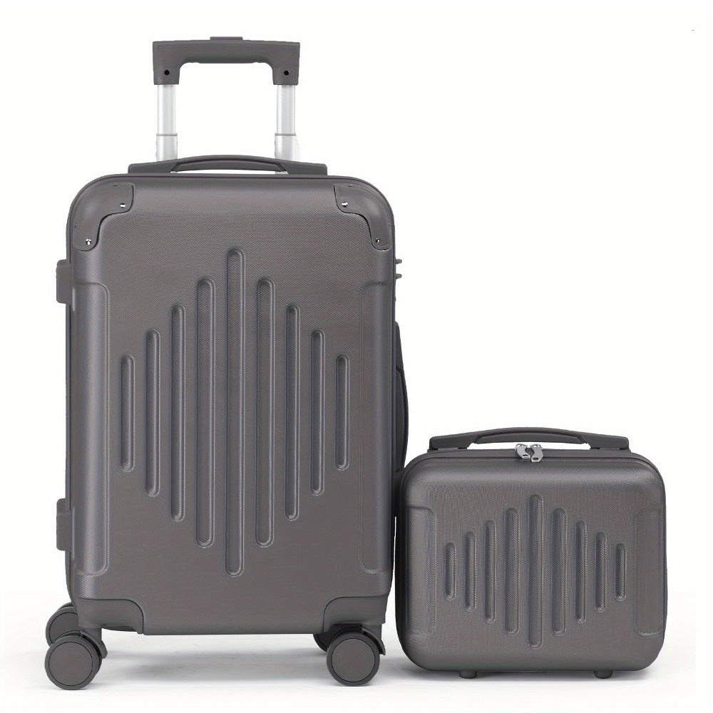 2pcs 20"+12" Lightweight Hardside Luggage Set, Spinner Suitcase Carry-On + Checked Bag, TSA Lock, Airline Approved, Durable Travel Luggage for Women & Men