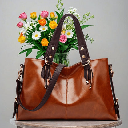 PU Elegant and Retro Women's Tote Bag, Large Capacity Women's Shoulder Bag, Smooth Fabric Crossbody Bag, High-quality Handbag, Suitable As A Gift