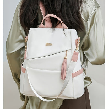 Simple Solid Color Shoulder Bag Female New Fashion Travel Backpack Dual-use s Large-capacity Leisure Female Schoolbag Backpack Purse for Women