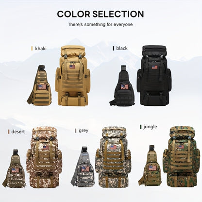 21.13gal Unisex Hiking Tactical Backpack, Outdoor Backpack Molle 3 Day Assault Pack, Hiking Camping Backpack With Multi Functional Pouches, Lightweight Outdoor Sports Travel Backpack, Perfect For Mountaineering Travel, Army Green, Traveling Backpack